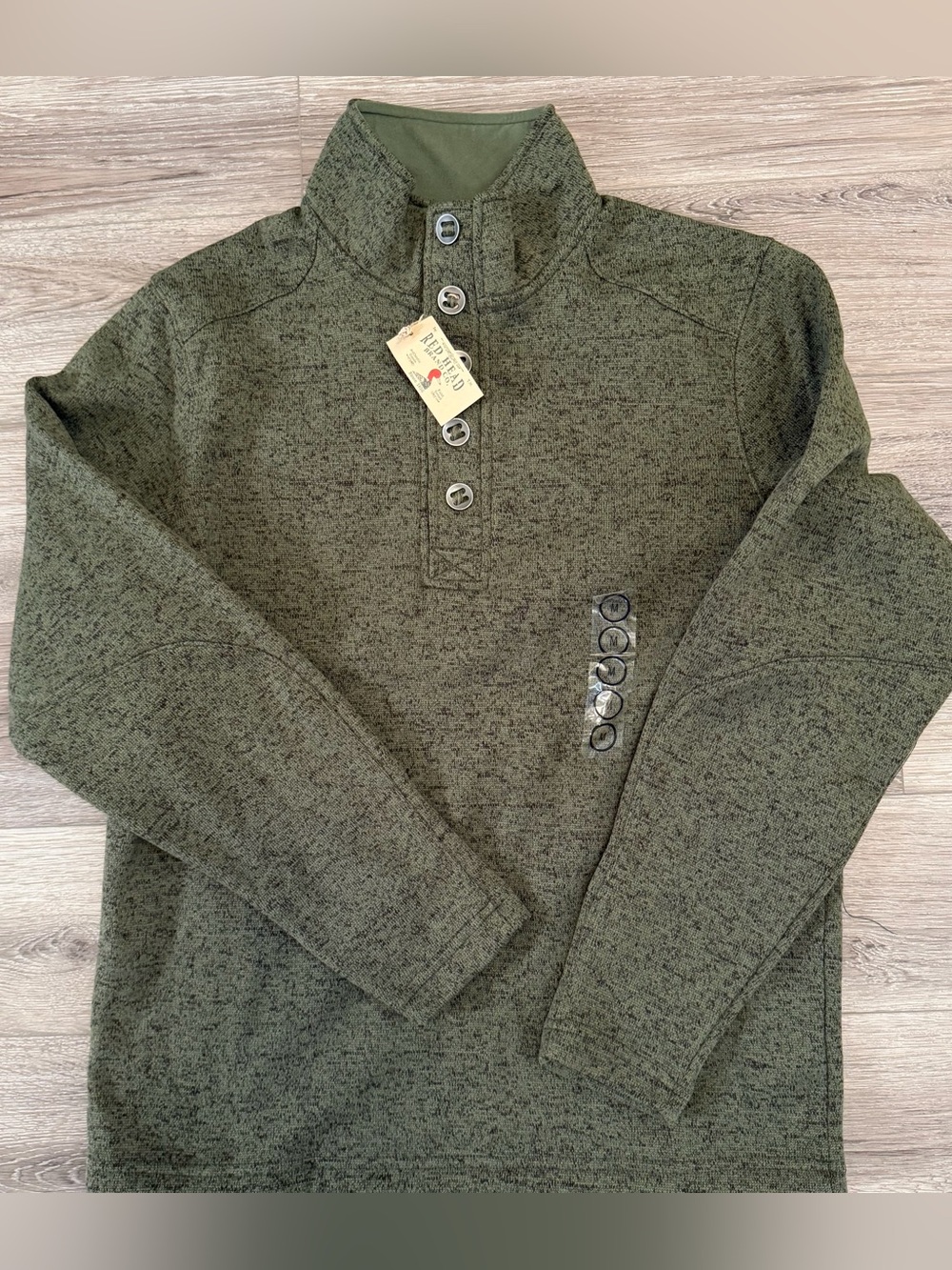 RedHead Olive Green Crewneck Henley Sweater